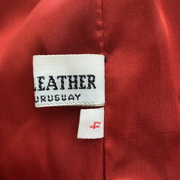 FENDI 100% Genuine Leather Jacket Coat Red Full Zipper Size 4 Vintage - Picture 7 of 11